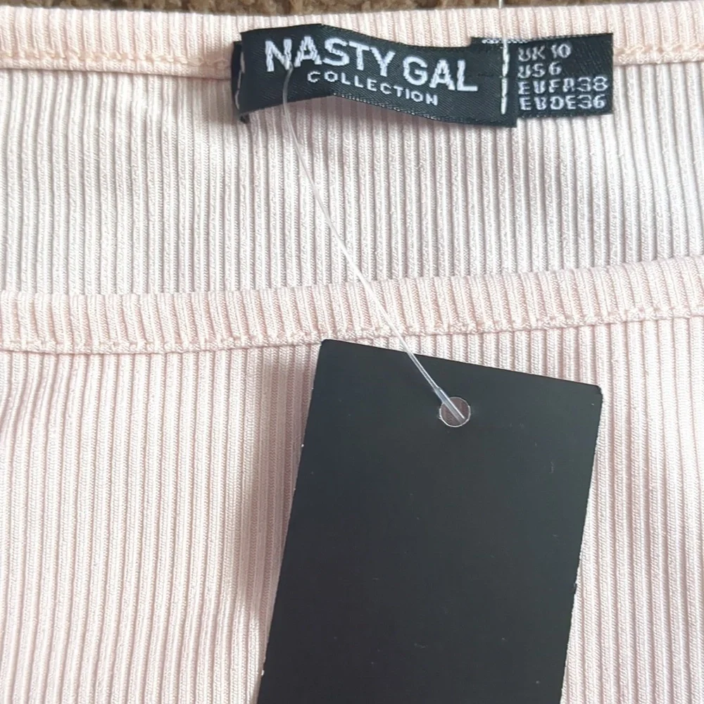 Nasty Gal Rib Oversized Sweater and Wide Leg Pants Lounge Set in Pink size 6